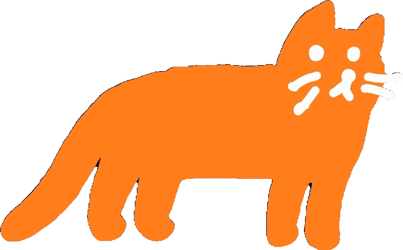 An orange cat standing