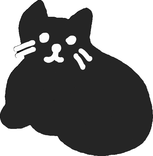 A dark grey cat sitting