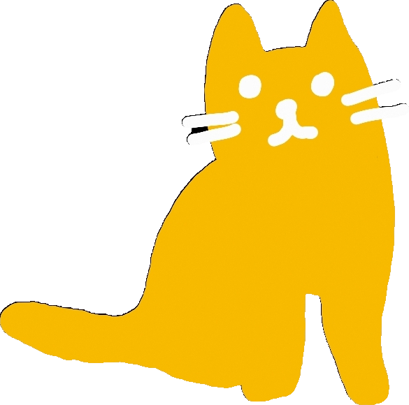 A yellow cat standing upright