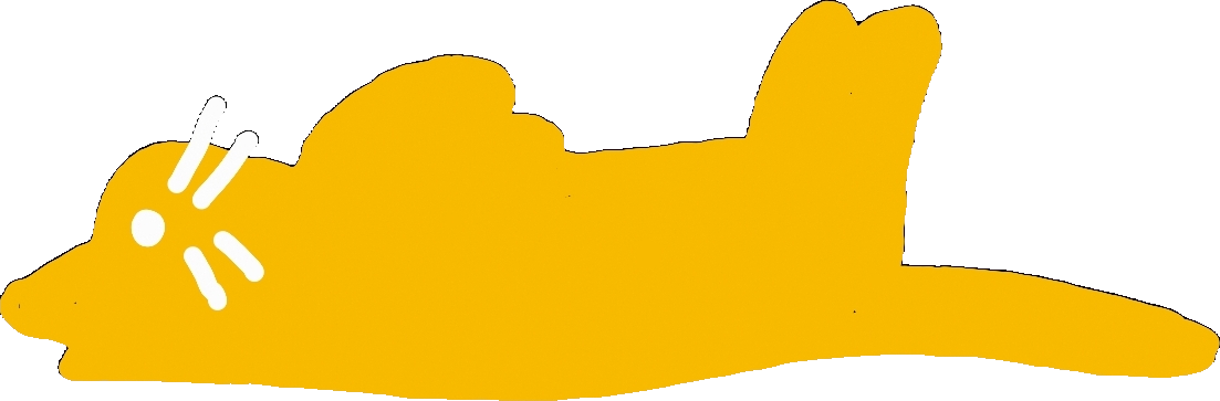 A yellow cat stretched out on its back