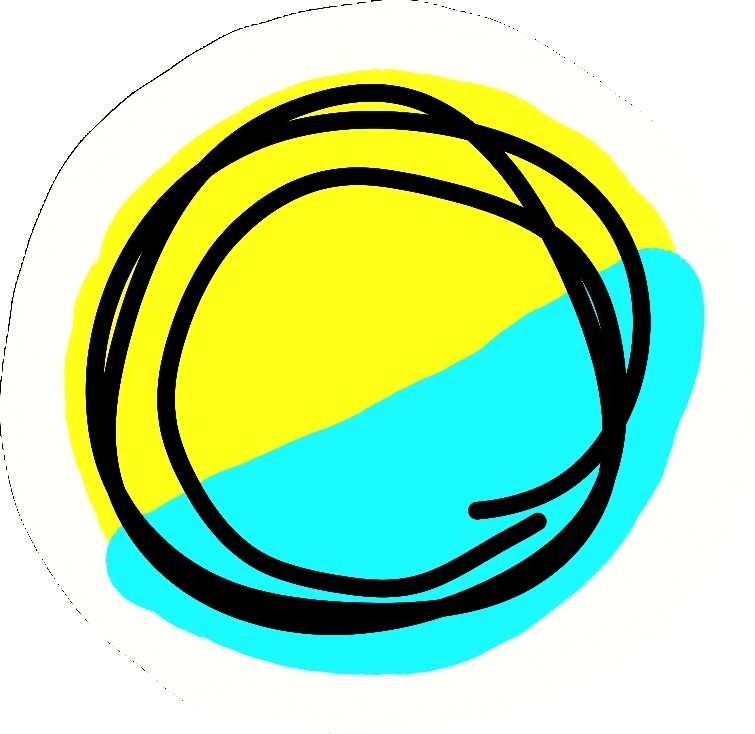 A scribbled circle representing my favourite colour